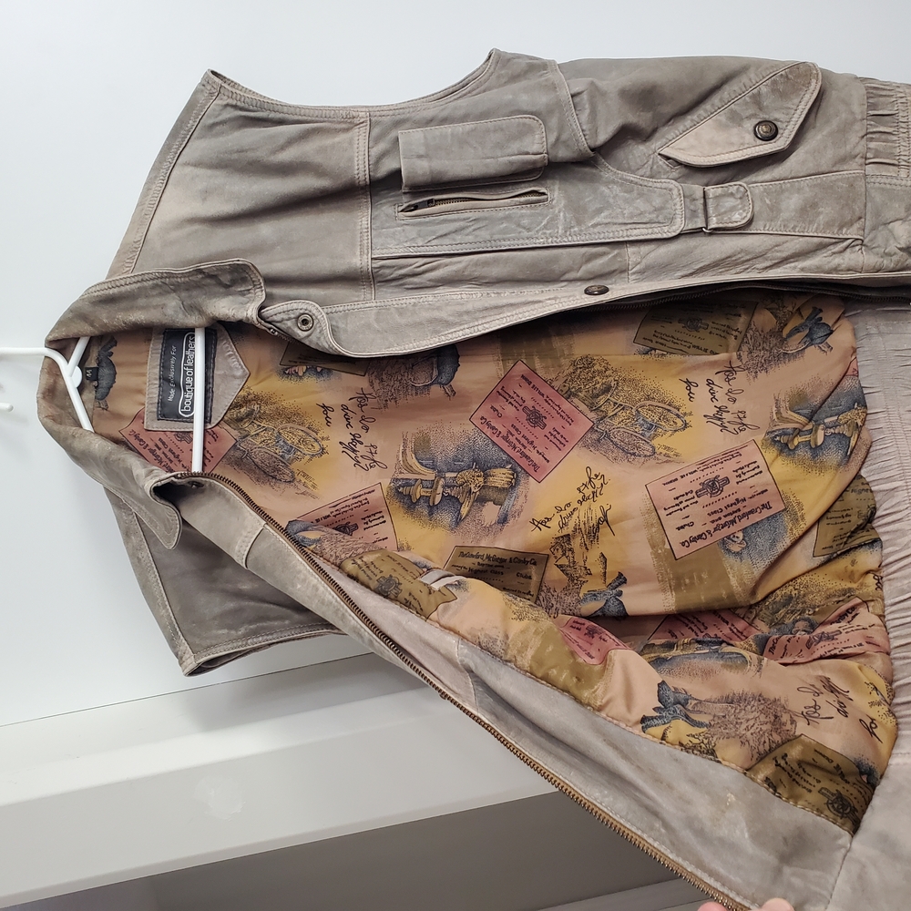 Vintage Canada Leather Men’s Tan Vest S-Medium - Picture 6 of 14